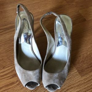 Michael Kors suede taupe heels